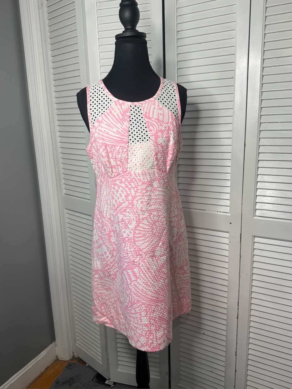Lilly Pulitzer Kaylee Pink White Coastal Pattern Sleeveless Dress Size 8